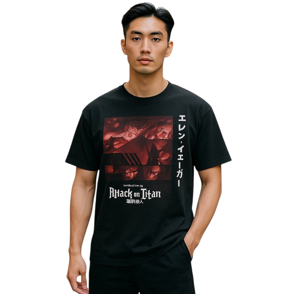 Attack on Titan Funimation T-Shirt Black Graphic Anime Large